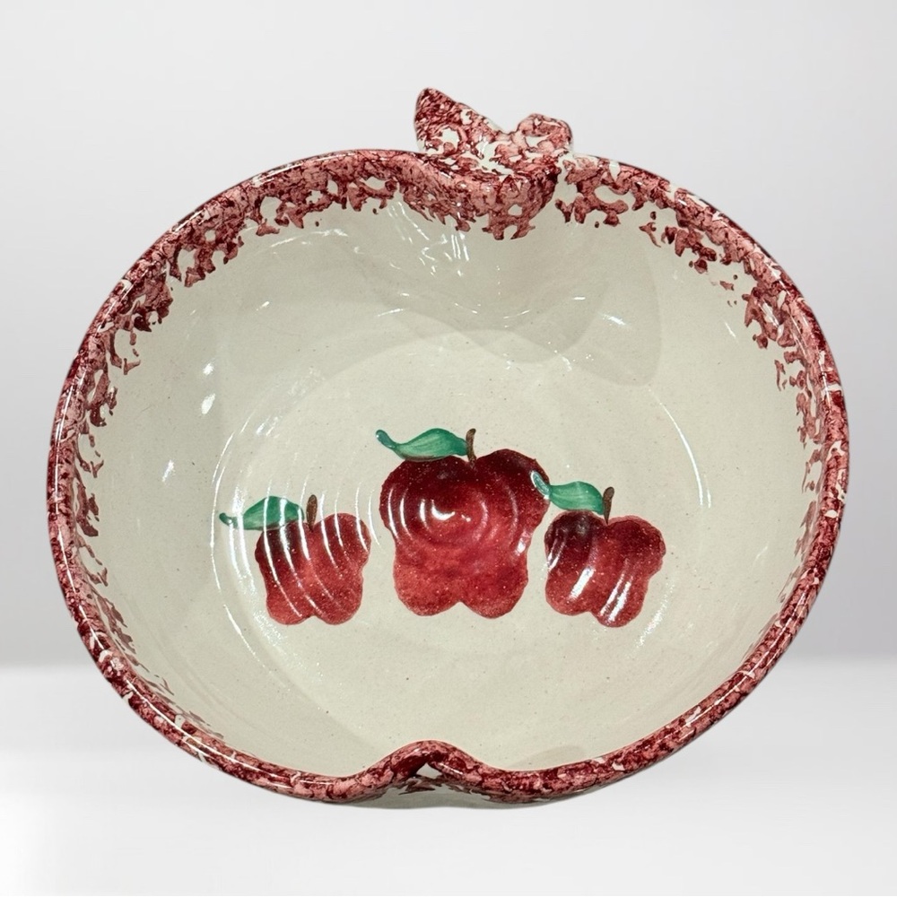 Handcrafted Ceramic Apple Baking Dish with Apple Torte Recipe